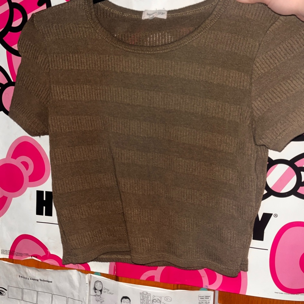 Brown Striped Women's Top